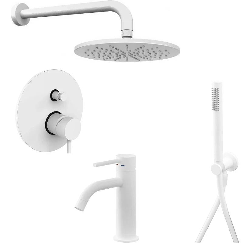 Комплект смесителей Paffoni Light KITLIG015BO071 Белый матовый латунь