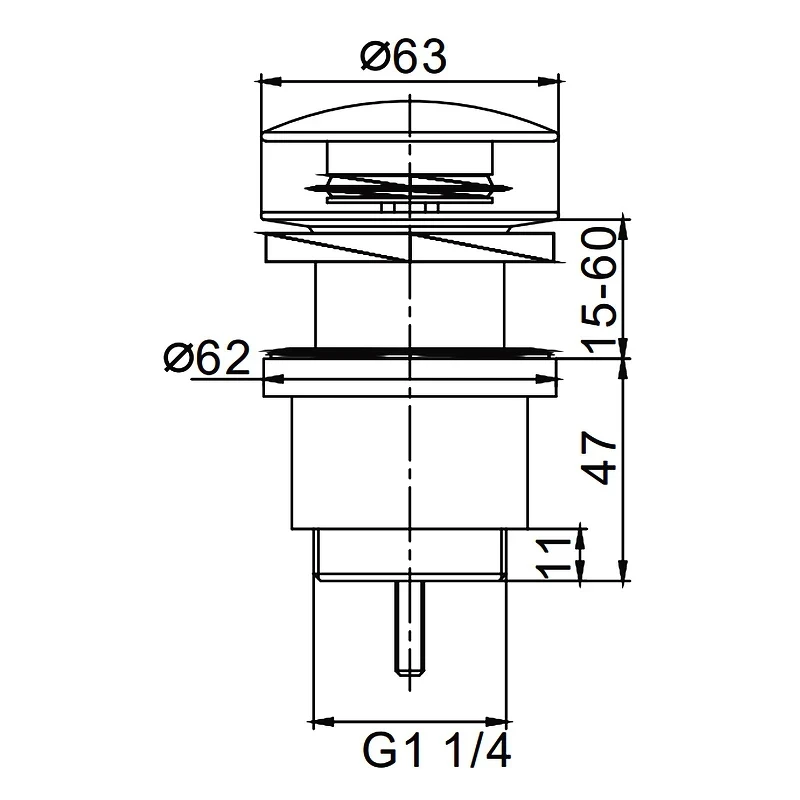 Донный клапан Frap F67-6 click-clack цвет Черный матовый