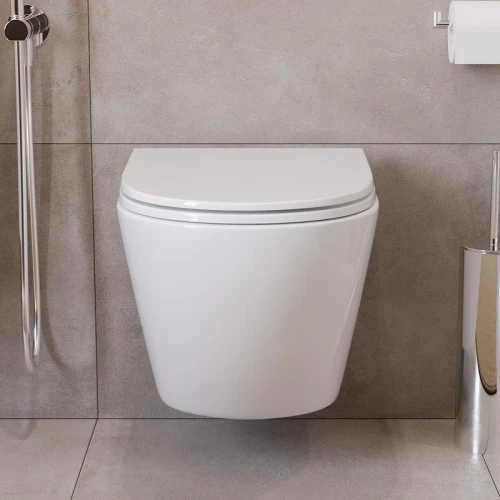 Комплект унитаза DIWO BelBagno Uno BB3105CHR/SC с сиденьем с инсталляцией DIWO 4501 с клавишей смыва цвет Глянцевый белый