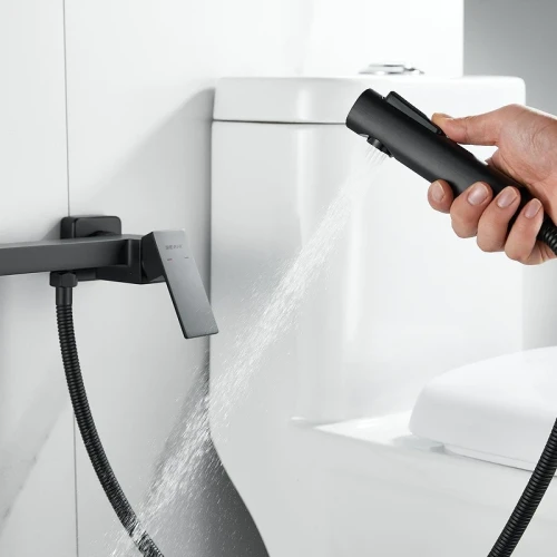 Гигиенический душ со смесителем Shevanik S96H S9605H-1 цвет Черный матовый