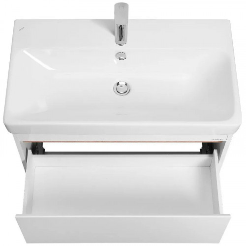 Тумба под раковину Aquaton Марти 80 1A283201MY010 подвесная Белая Дуб эндгрейн МДФ / ЛДСП