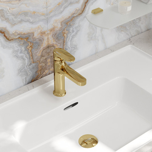 Смеситель для раковины WasserKRAFT Neckar 2103 Золото глянцевое латунь