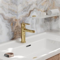 Смеситель для раковины WasserKRAFT Neckar 2103 Золото глянцевое латунь
