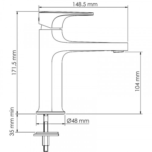 Смеситель для раковины WasserKRAFT Neckar 2103 Золото глянцевое латунь