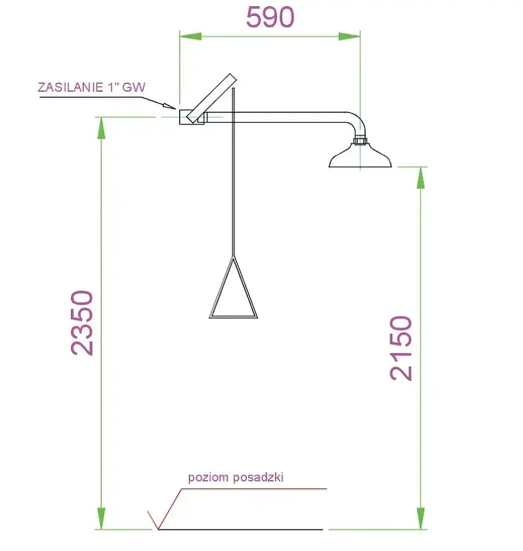 Верхний душ Nofer SC830SS цвет Зеленый Нержавеющая сталь