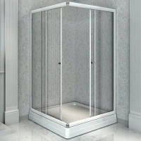 Душевой уголок Radomir 100x100 1-09-1-0-0-1190 профиль Белый стекло прозрачное