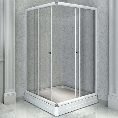 Душевой уголок Radomir 100x100 1-09-1-0-0-1190 профиль Белый стекло прозрачное