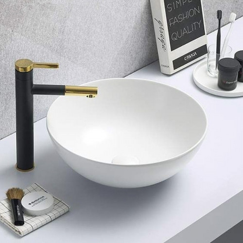 Раковина-чаша CeramaLux 41.5 104MW Белая матовая фаянс накладная