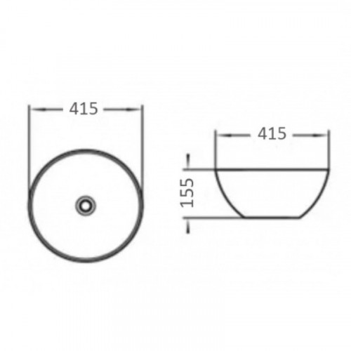 Раковина-чаша CeramaLux 41.5 104MW Белая матовая фаянс накладная
