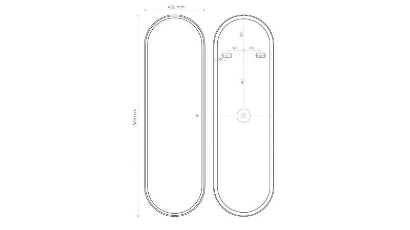 Зеркало Art&Max Capri 45 AM-Cap-450-1500-DS-F с подсветкой с сенсорным выключателем