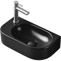 Раковина CeramaLux 40 78204RB Черная глянцевая фаянс подвесная