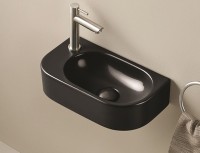 Раковина CeramaLux 40 78204RB Черная глянцевая фаянс подвесная
