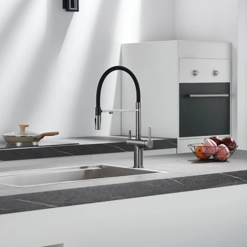 Смеситель для кухни Rose R358T цвет Оружейная сталь Черный