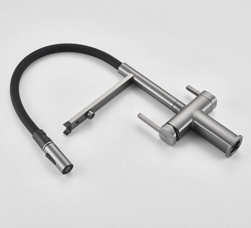 Смеситель для кухни Rose R358T цвет Оружейная сталь Черный