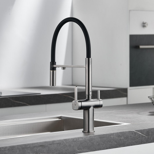 Смеситель для кухни Rose R358T цвет Оружейная сталь Черный