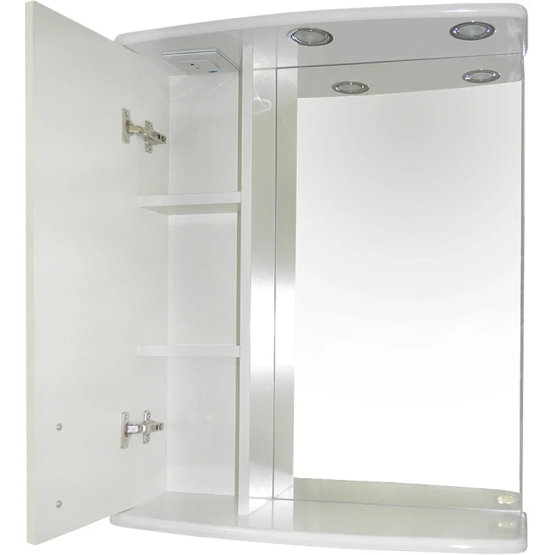 Зеркало со шкафом Misty Астра 60 L Э-Аст04060-01СвЛ с подсветкой Белое глянцевое