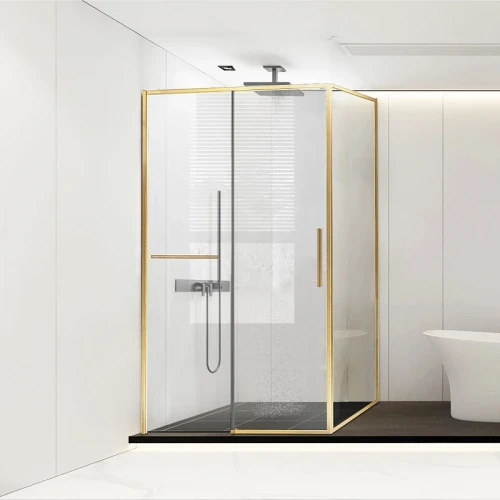 Душевой уголок Vincea Slim Soft 120x80 VSR-1SS8012CLG профиль Брашированное золото стекло прозрачное