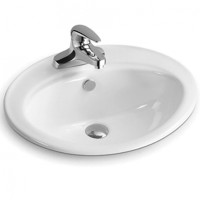 Раковина SantiLine 56 SL-2107 Белая фаянс полувстраиваемая