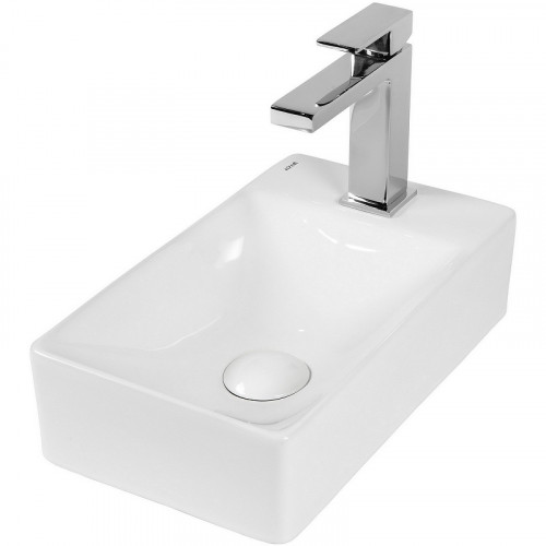 Раковина Bond 38 R S12-380R Белая глянцевая фарфор подвесная, накладная