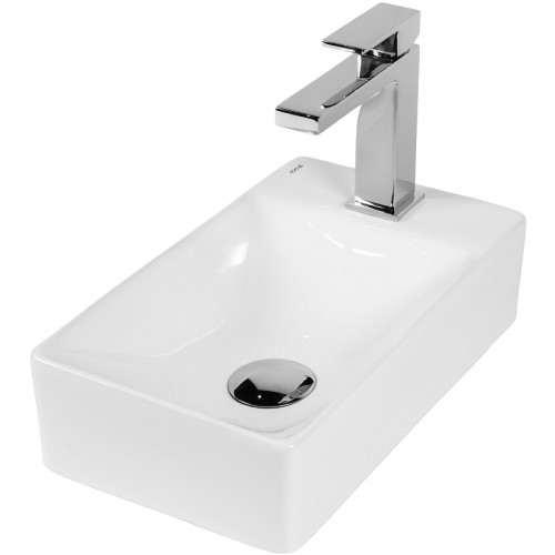 Раковина Bond 38 R S12-380R Белая глянцевая фарфор подвесная, накладная