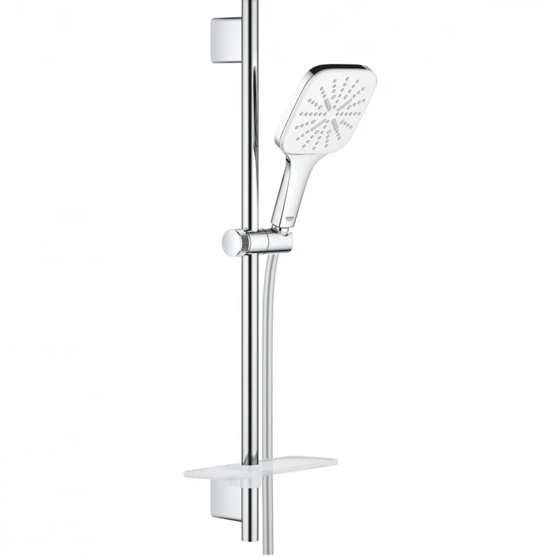 Душевой гарнитур Grohe Rainshower SmartActive 130 Cube 26584LS0 Белая луна латунь на стену