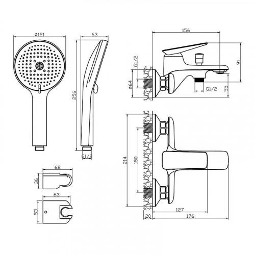Смеситель для ванны Olive's Tarone 38201TN Хром