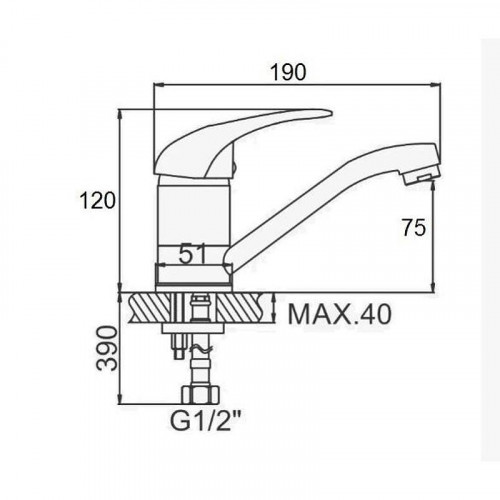 Смеситель для кухни D-Lin D151409 цвет Хром