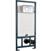 Комплект унитаза Damixa Jupiter  DX77C1738SC с сиденьем Микролифт и инсталляцией WeltWasser WW Marberg 507 10000005949+10000005952 с клавишей смыва Хром глянцевый фарфор подвесной