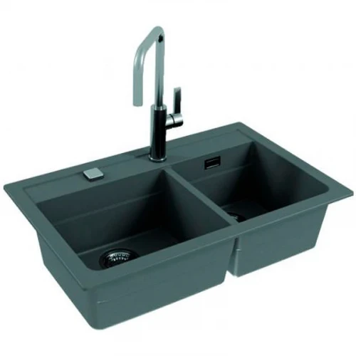 Кухонная мойка Alveus Granital Atrox 50 Concrete G81 790x500 1132001 Бетон искусственный камень (литьевой мрамор) встраиваемая сверху, встраиваемая снизу