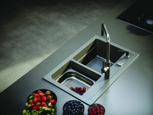 Кухонная мойка Alveus Granital Atrox 50 Concrete G81 790x500 1132001 Бетон искусственный камень (литьевой мрамор) встраиваемая сверху, встраиваемая снизу