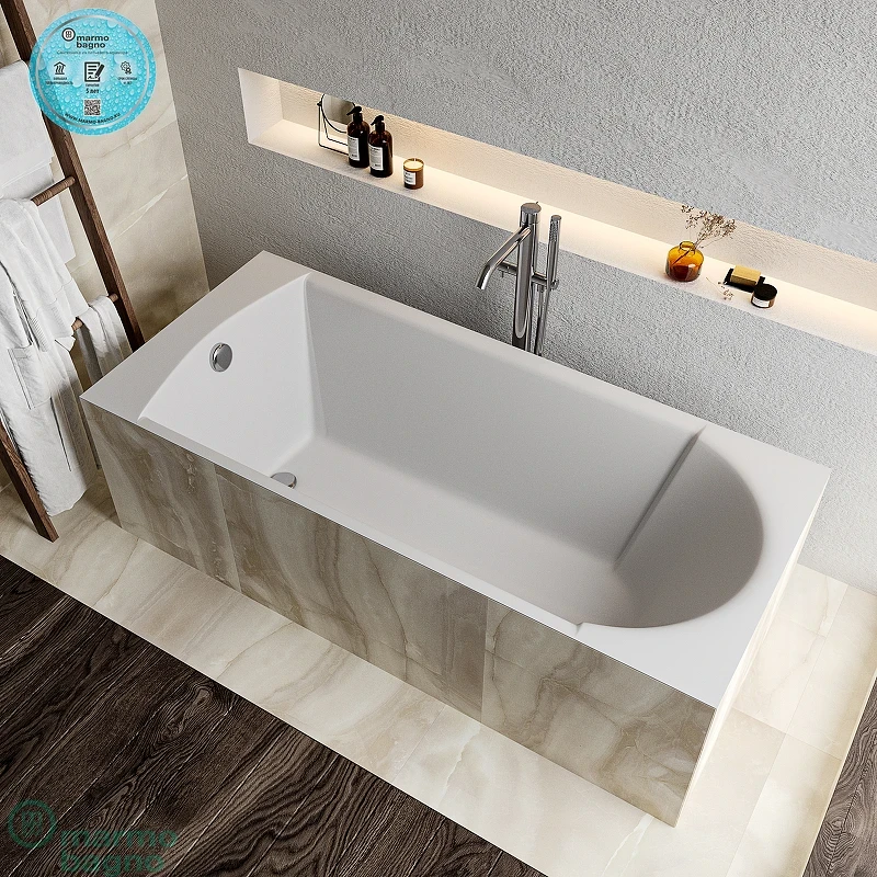 Ванна из литьевого мрамора Marmo Bagno Глория 170x80 MB-GL170-80 без гидромассажа