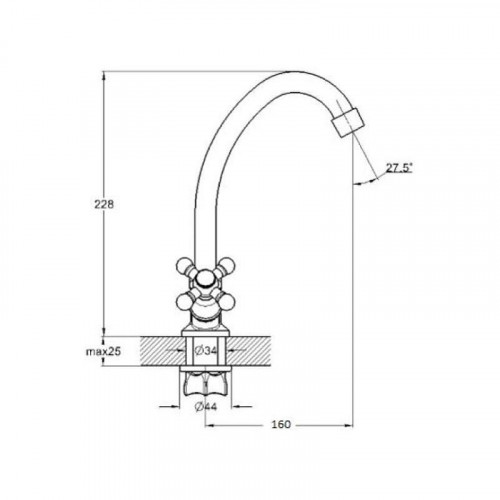 Смеситель для кухни D-Lin D151807 цвет Хром