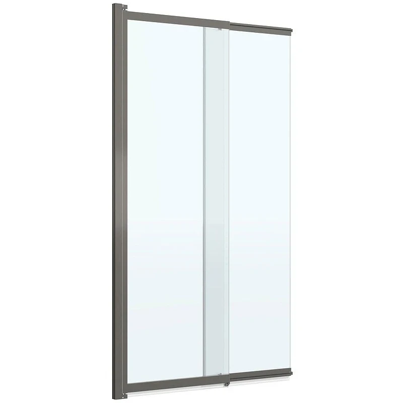 Шторка на ванну Cezares Slider 90 SLIDER-VF-11-90/150-C-GM профиль Оружейная сталь стекло прозрачное