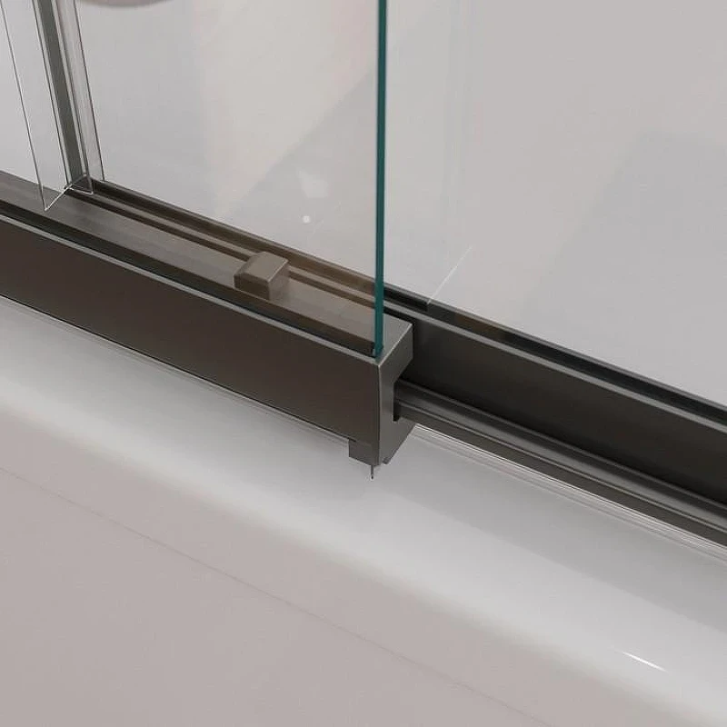 Шторка на ванну Cezares Slider 90 SLIDER-VF-11-90/150-C-GM профиль Оружейная сталь стекло прозрачное