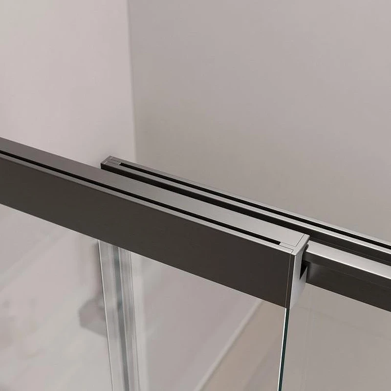 Шторка на ванну Cezares Slider 90 SLIDER-VF-11-90/150-C-GM профиль Оружейная сталь стекло прозрачное