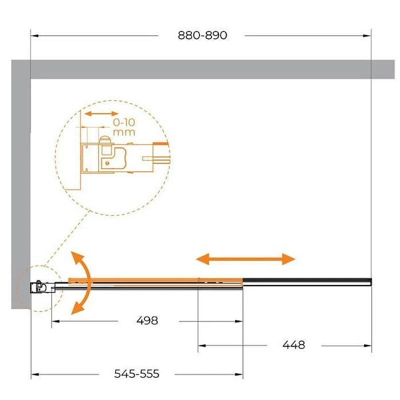 Шторка на ванну Cezares Slider 90 SLIDER-VF-11-90/150-C-GM профиль Оружейная сталь стекло прозрачное