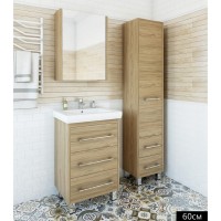 Зеркальный шкаф Sanflor Ларго 60 L Н0000000039 Швейцарский вяз МДФ / ЛДСП, стекло