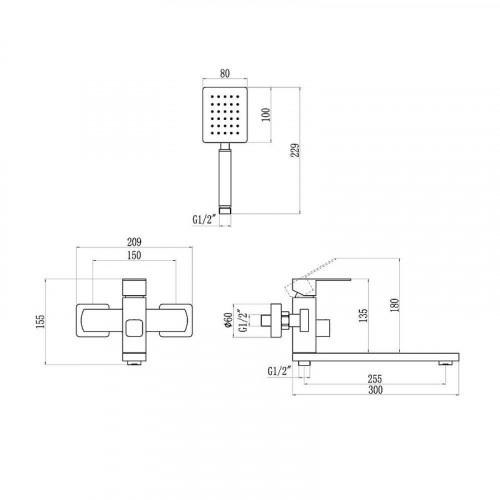 Смеситель для ванны Savol S-SUS4001 цвет Сатин