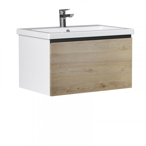 Тумба под раковину Vigo Cross 70 404 подвесная цвет Дуб давос натуральный Белый