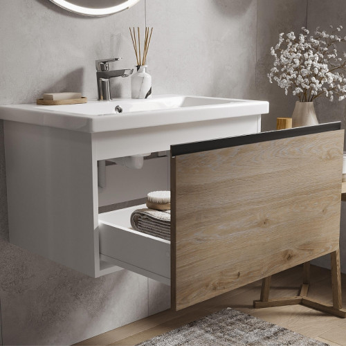 Тумба под раковину Vigo Cross 70 404 подвесная цвет Дуб давос натуральный Белый