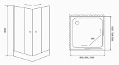 Душевой уголок Timo TL 100х100 TL-1102R профиль Хром стекло прозрачное с рисунком