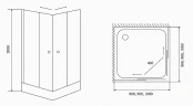 Душевой уголок Timo TL 100х100 TL-1102R профиль Хром стекло прозрачное с рисунком