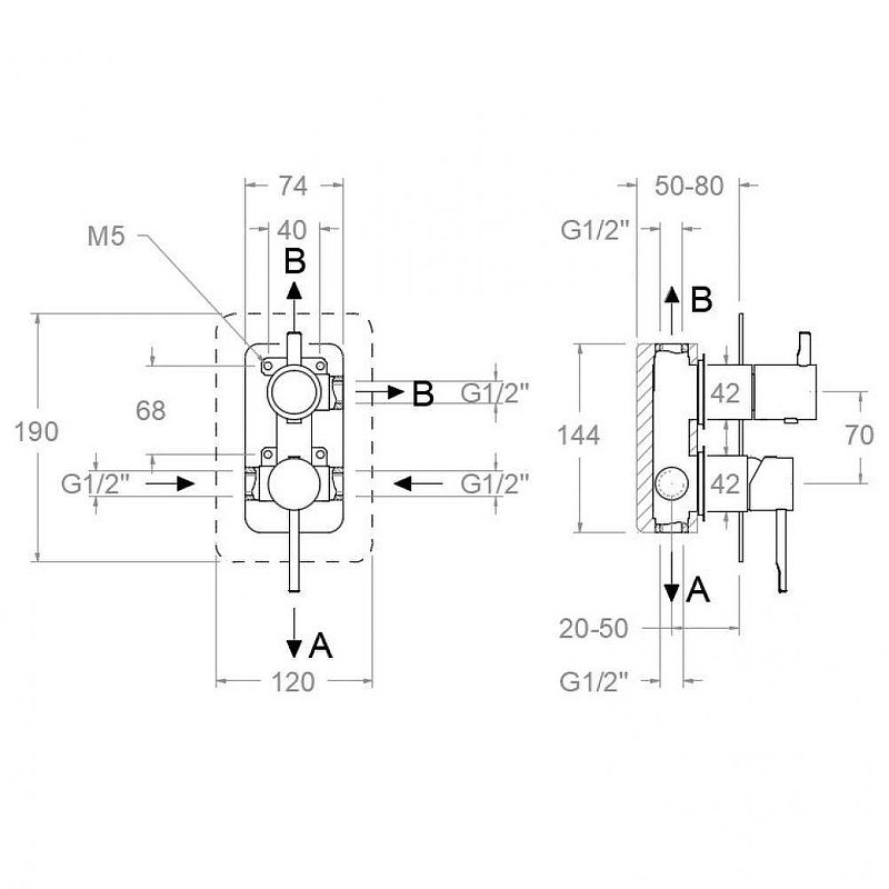 Смеситель для душа Ramonsoler Odisea 391513SCUC Медь