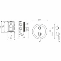 Смеситель для душа Aquatek Классик AQ1547MB Черный матовый латунь встраиваемый