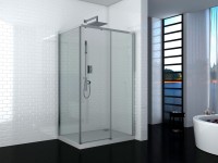 Душевой уголок Ceruttispa Vito 110x80 R профиль Хром стекло прозрачное