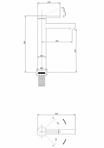 Смеситель для раковины Abber Emotion AF8811 Хром латунь