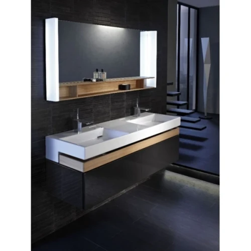 Зеркало Jacob Delafon Terrace 120 EB1183-NF с подсветкой Белое Древесное с сенсорным выключателем МДФ / ЛДСП, массив дерева, стекло
