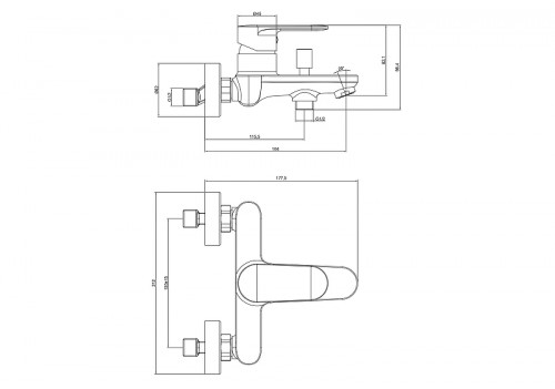 Смеситель для ванны Aquatek Ника AQ1840BGM цвет Оружейная сталь