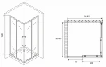 Душевой уголок Abber Schwarzer Diamant 80x80 AG02080BH профиль Черный стекло прозрачное