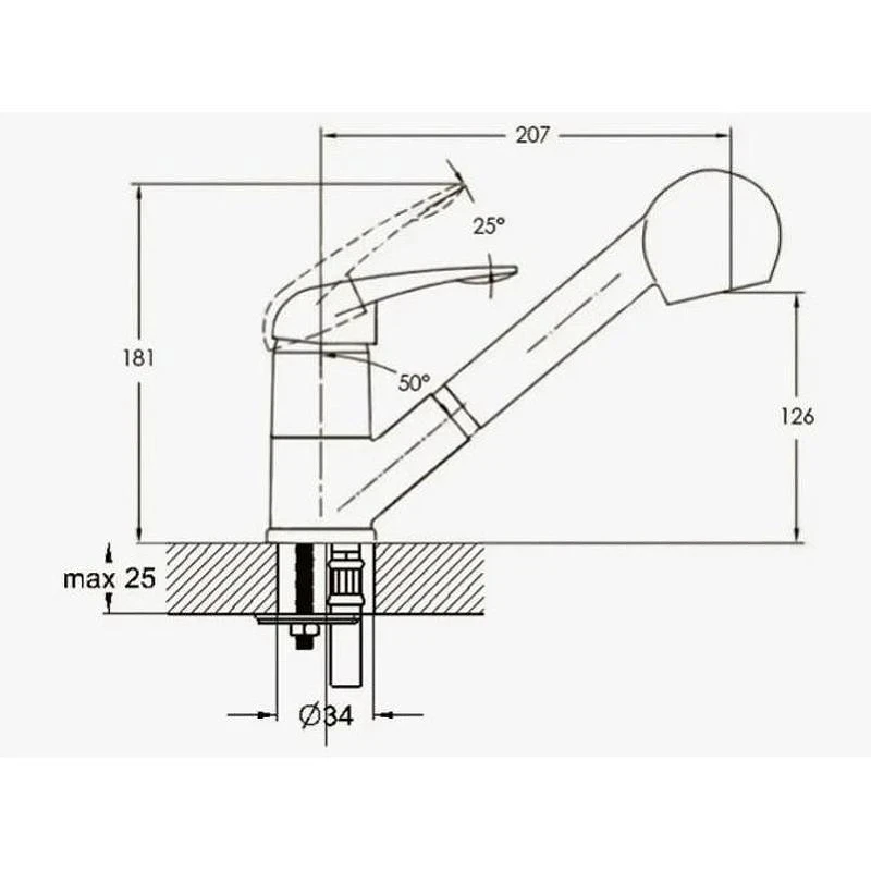 Смеситель для кухни D-Lin D158403 цвет Хром